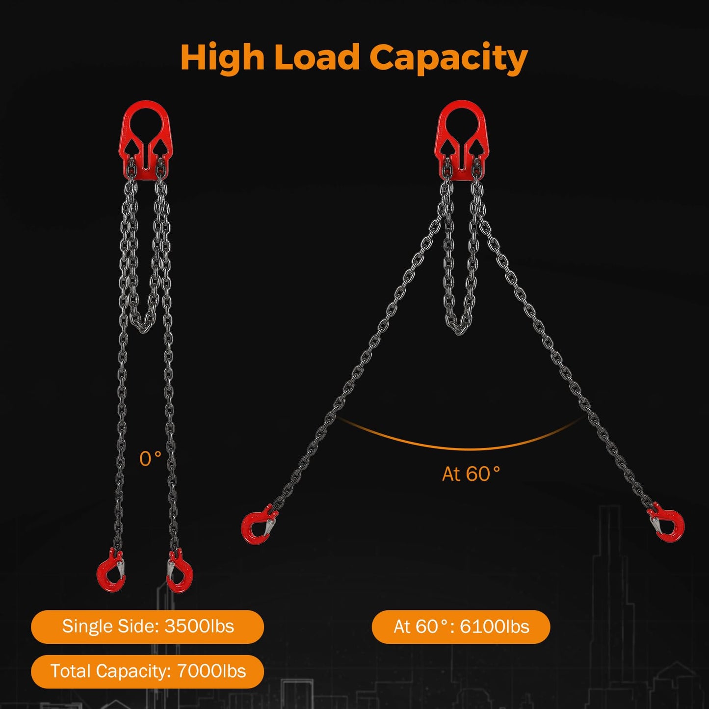 BEAMNOVA Lifting Chains with Adjuster Hooks, 3/8 Inch x 10Ft + 5/16 Inch x 10Ft