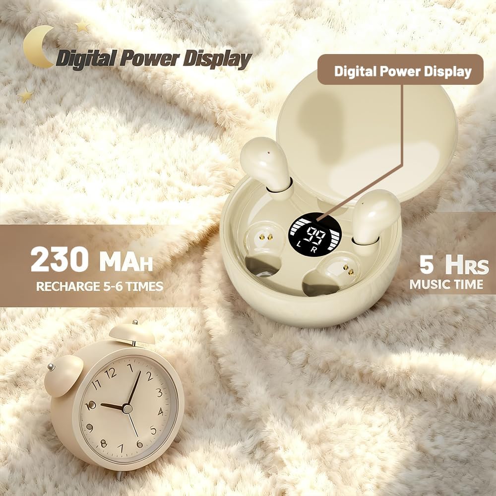MSHUKCOE 5.4 Mini Invisible Headphones Bluetooth True Wireless Hidden in-Ear Earphones Sport Audio Earbud,Comfortable