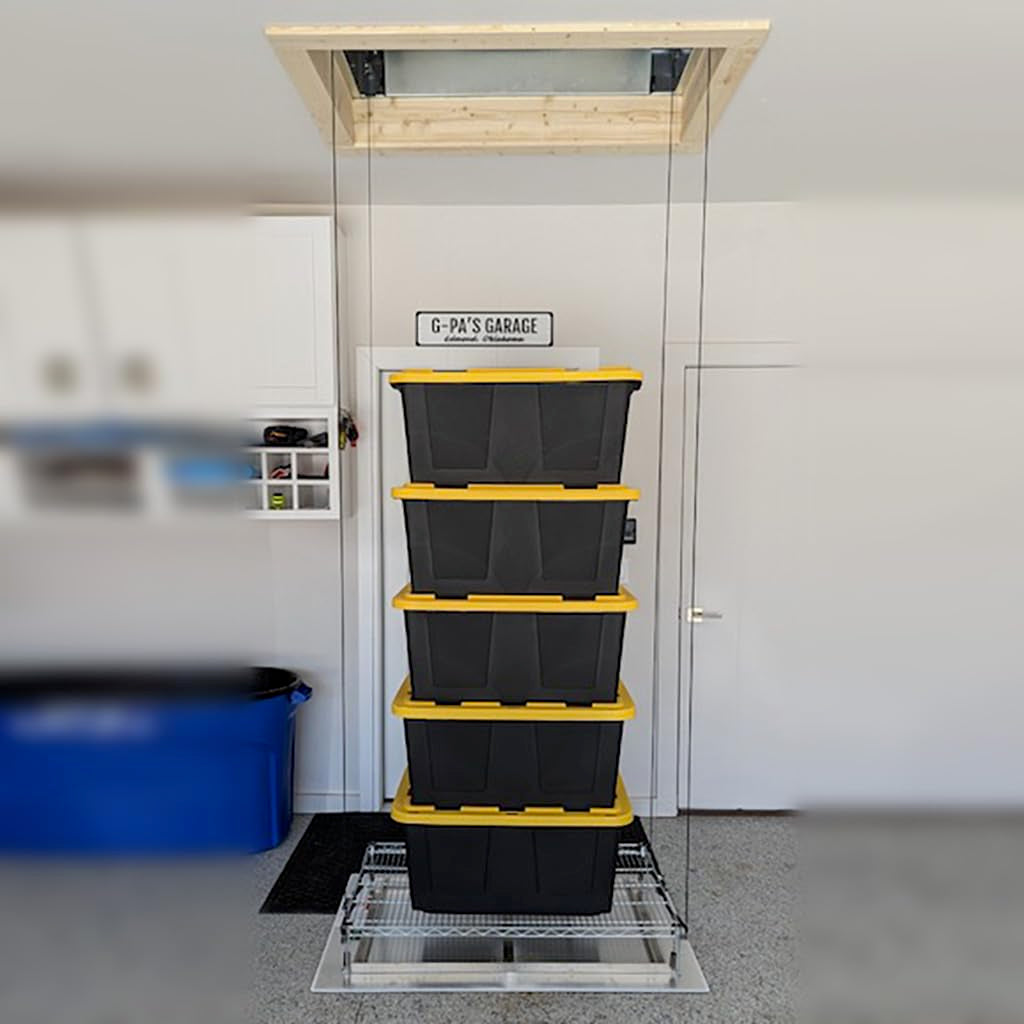 SpaceLift SL 5228-S Motorized Attic Lift – Made in USA, 200 lb Capacity, 15 Ft Vertical Travel, 24" x 41" Platform Garage Storage Lift