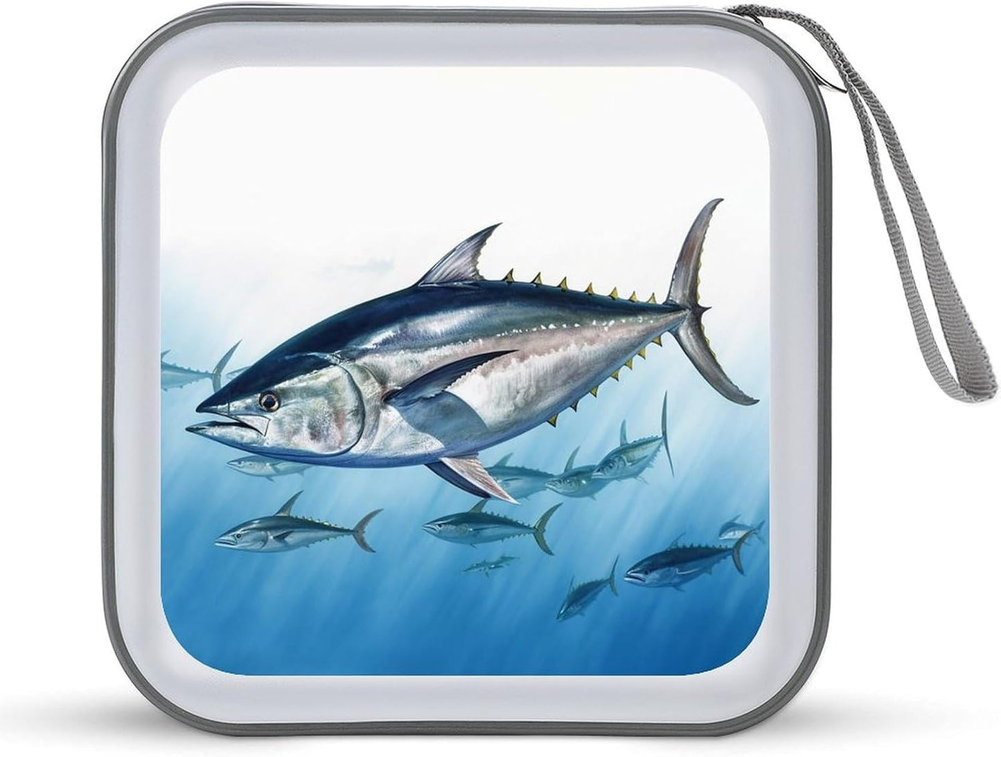 LZQPOEAS 40-Disc Bluefin Tuna Thunnus Capacity Cd Storage Wallet With Handle, Protective Travel Case For Dvds