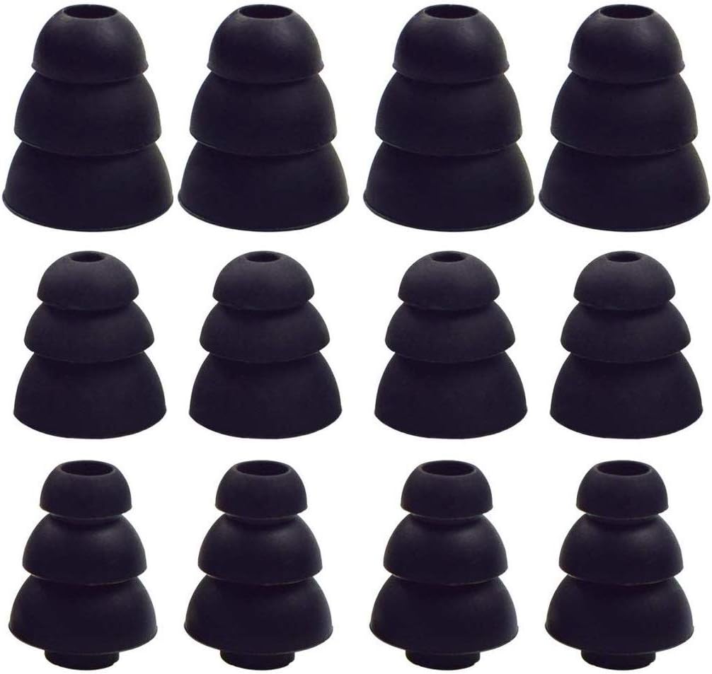 JNSA 3 4mm-5mm 4mm,S/M/L,6 3F6P3 Flange Noise Cancelling Triple Flange Eartips Eargels Earpads Ear Tips Gels Bud