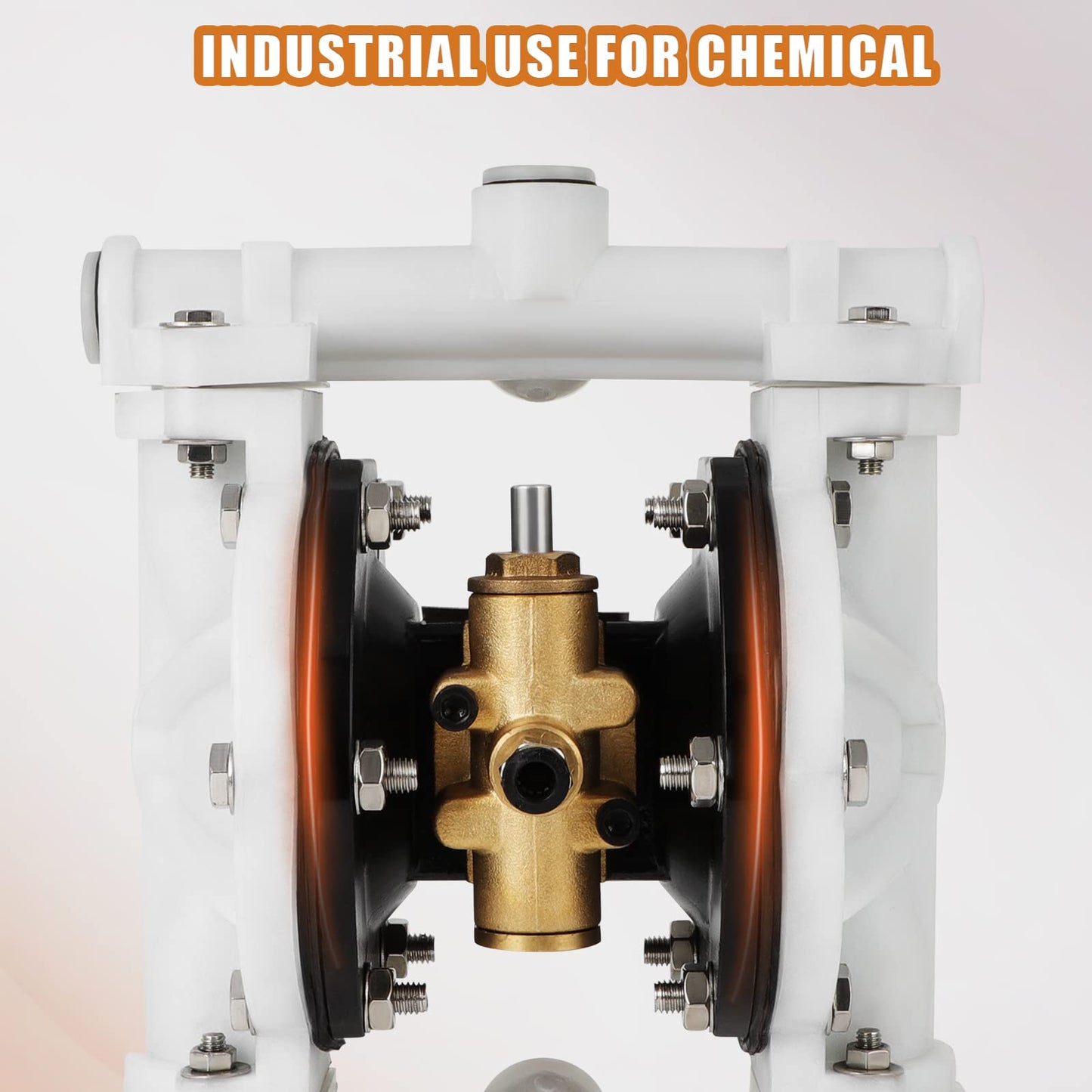 GCCSJ Air Operated Heavy Duty Double Diaphragm Transfer Pump 1/2" Inlet and Outlet, 13GPM, 100 PSI Max, Polypropylene Nitrile Rubber Stainless Steel Plastic Air Operated Waste Oil Transfer Pump