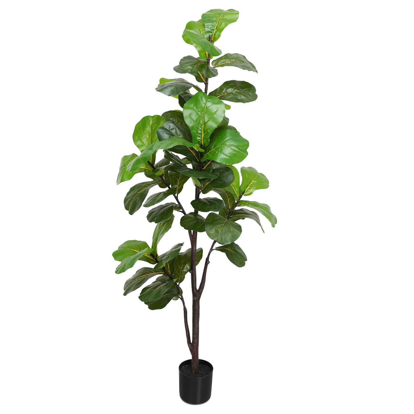 LUWENER 6ft Artificial Fiddle Leaf Fig Tree Plant,Fake Ficus Lyrata in Pot,Ficus Faux Plant Artificial Trees for Office Indoor Outdoor Garden Living Room Home Decor 1PCS-71in