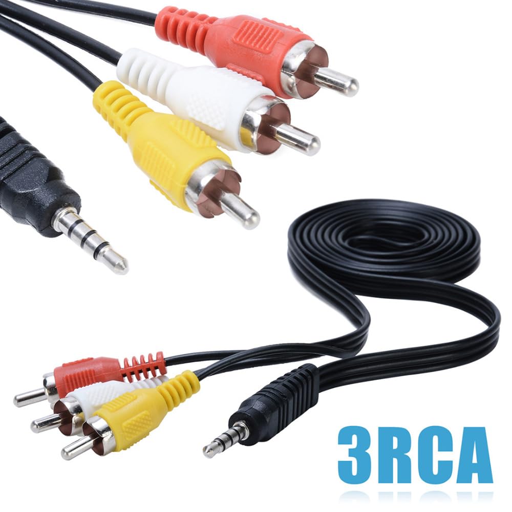 JDYYICZ 3.5mm 3 3.5mm 5FT to RCA Camcorder AV Audio Video Output Cable, RCA to AV Input Cord Replacement for Sony TV