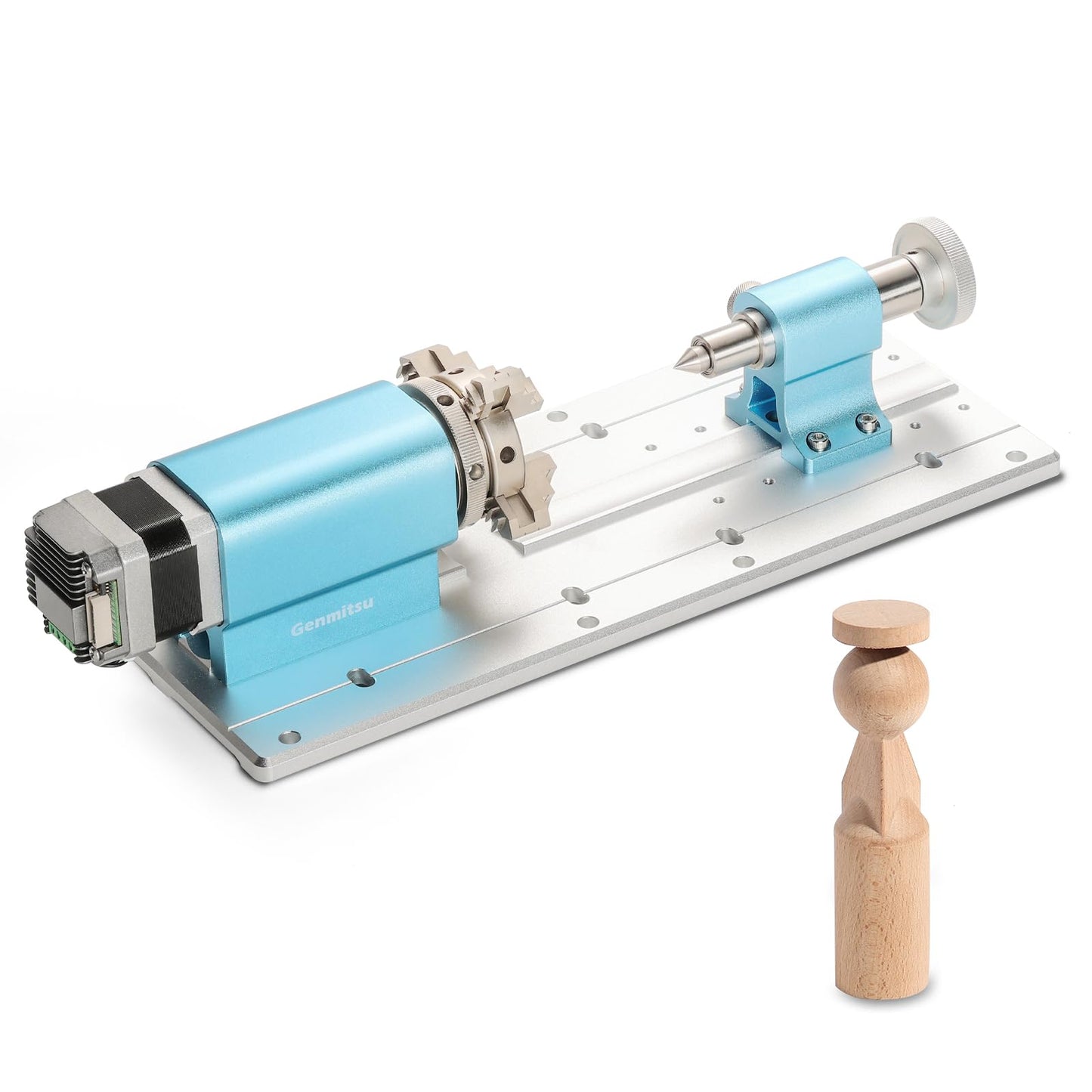 Genmitsu 4th Axis Rotary Module for 4040 and 3030 Series CNC Machines with Planetary Geared Stepper Motor, 4 Jaw Chuck, Clamped Range 10-200mm