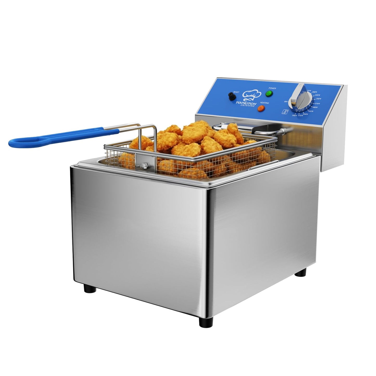 TOPKITCH 8L Professional Electric Fryer, 1800 W Commercial Electric Fryer Made of Stainless Steel with Basket, Temperature Control 80-200 °C, Fast Heating for Restaurant and Home