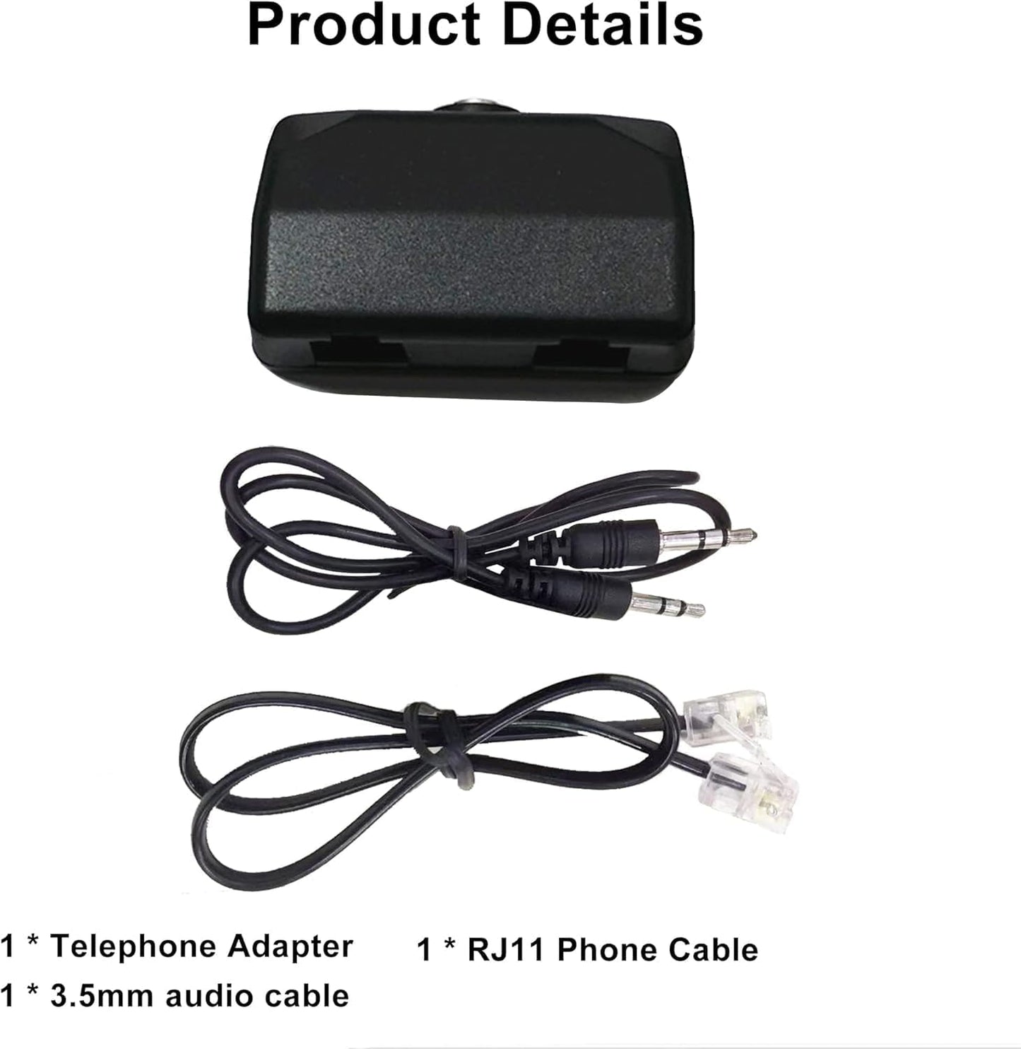 eoqo RJ11 3.5mm 2-Pack Analog Telephone Adapter Splitter for Telephone & Voice Recorder, Dual Ports
