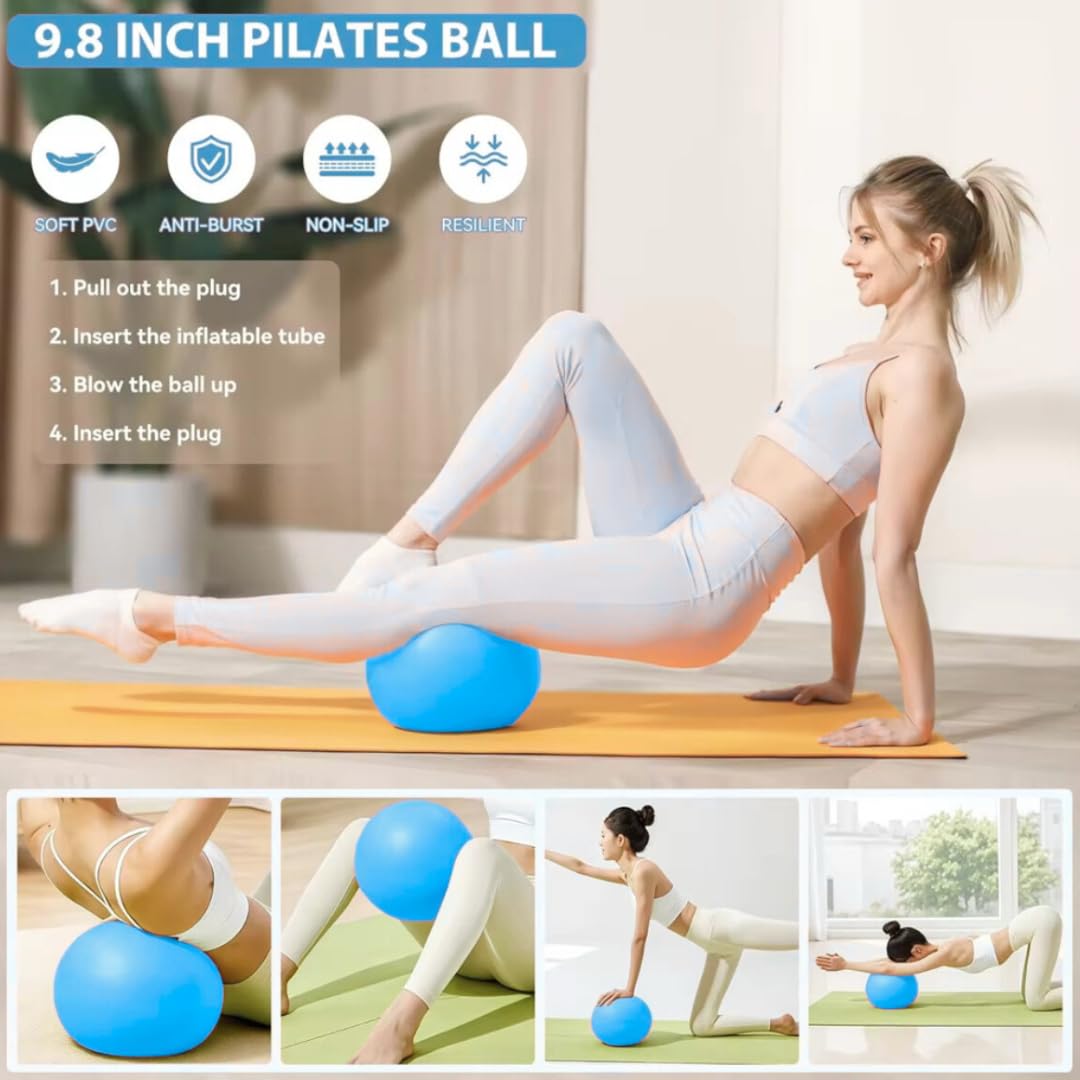 Pilates Kit for Home Workouts, Pilates Equipment Ring and Ball Set with Resistance Bands, Pilates Essentials Kit for Women, Home Pilates Workout Kit, Pilates Starter Kit for Women at Gym Studio Travel