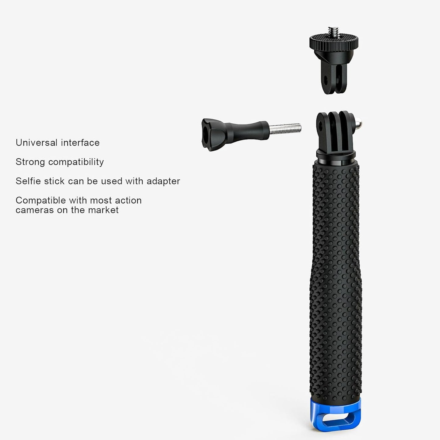 Dpofirs 4 Extendable Action Camera Selfie Stick, Section Telescoping Monopod with Adjustable Locking and Rubber Grip