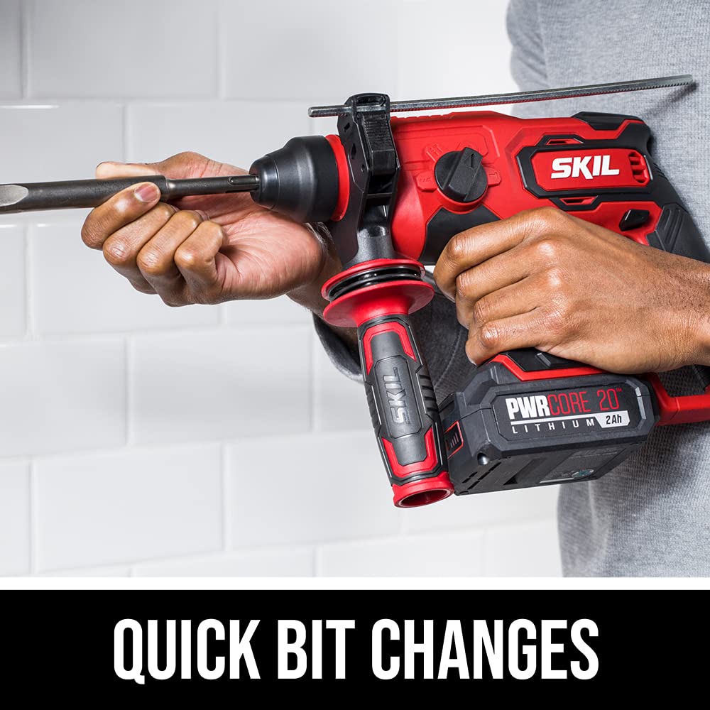 Skil PWRCore 20 Brushless 20V 7/8" Rotary Hammer Kit, Includes 5.0Ah Battery, PWRJump Charger and PWRAssit USB Adapter - RH1704-1A