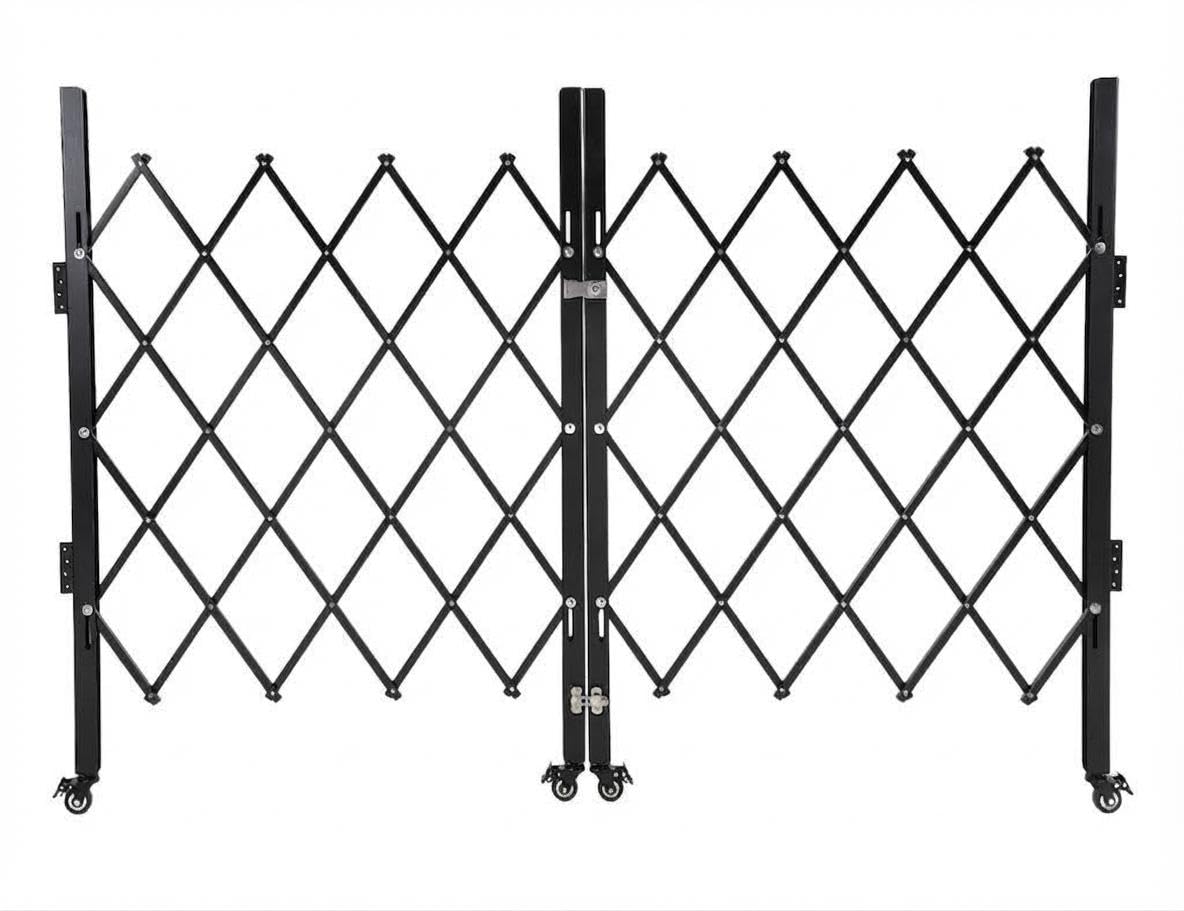 Heavy Duty Expandable Scissor Gate with Easy Lock for Garage & Garden Security