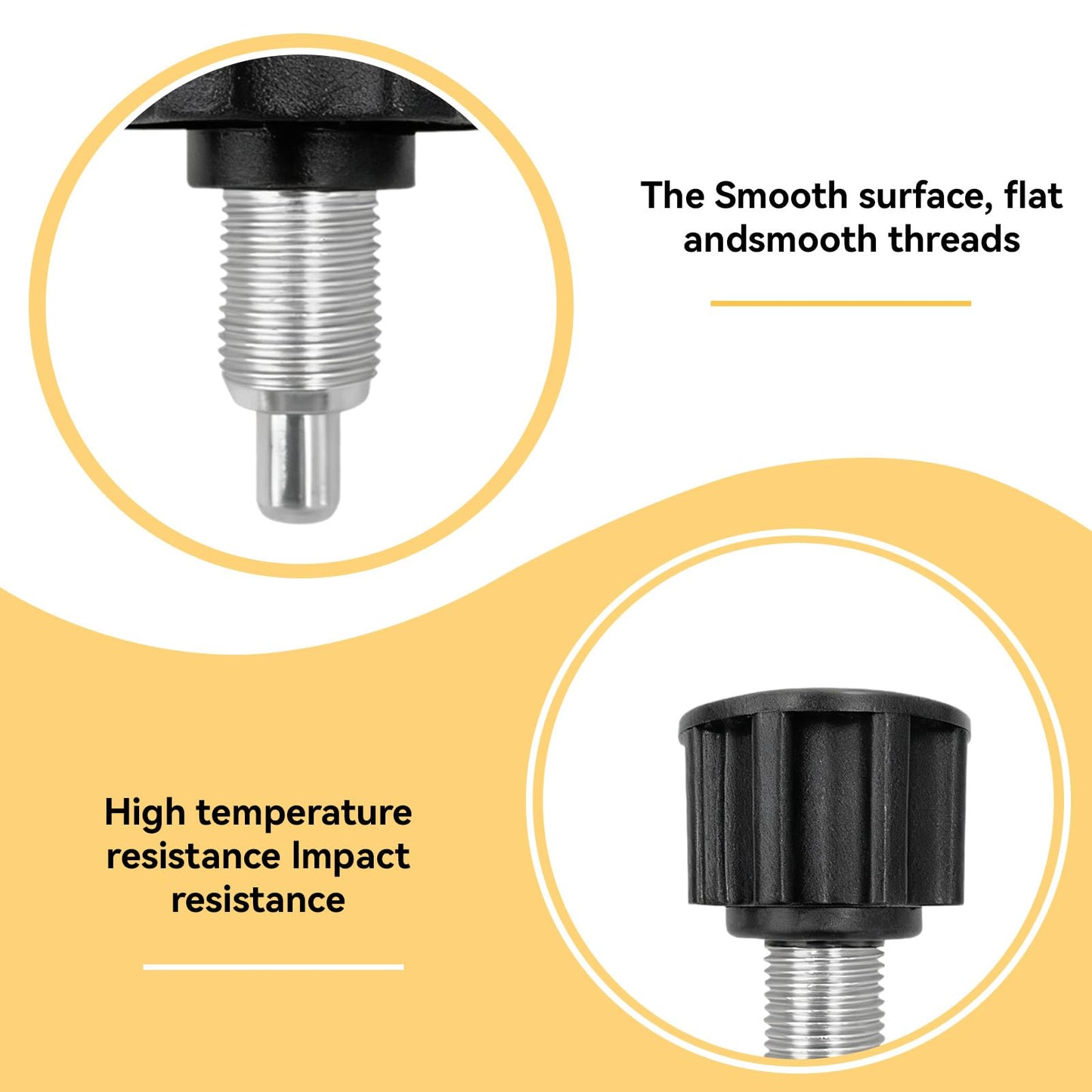 Frdhee 4Pcs Pop Pull Pin Knob M16, Adjustment Fitness Pop Pull Pin Knob for Fitness Equipment, Exercise Bike Pin Knob Replacement Parts for Fitness Equipment Exercise Machines