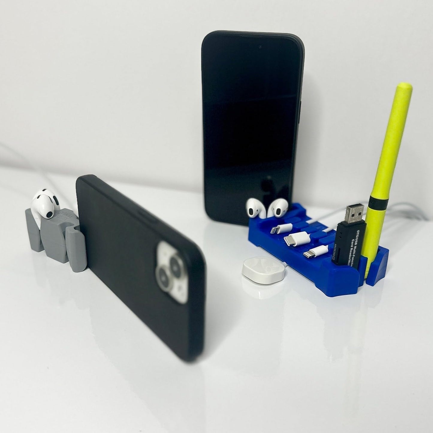 CordBrick /DeskBrick Bundle Weighted Cord Holders for Nightstand & Desk - Phone Charger Cable Management Travel, Phone