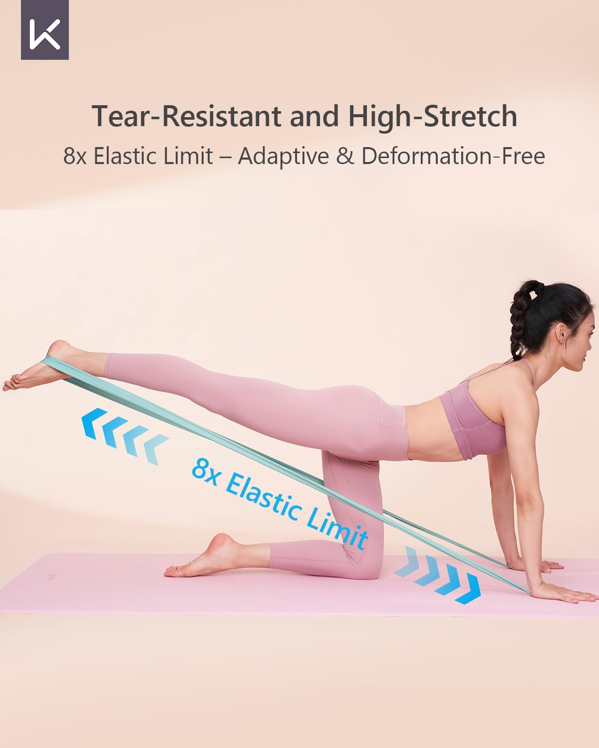 KEEP Resistance Bands for Working Out, Exercise Bands for Legs and Booty, Natural Latex Workout Bands for Women and Men, Stretch Bands for Exercise, Physical Therapy, Fitness, Pilates, 25LB, Grey