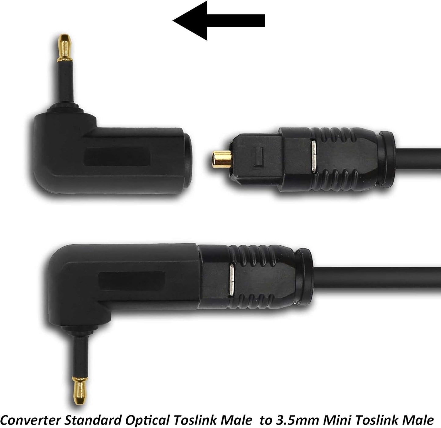 YARCHONN 90 3.5mm 4pcs Mini Toslink Adapter Digital Fiber Optical Audio Female to Degree Jack Mini Toslink Right Angle
