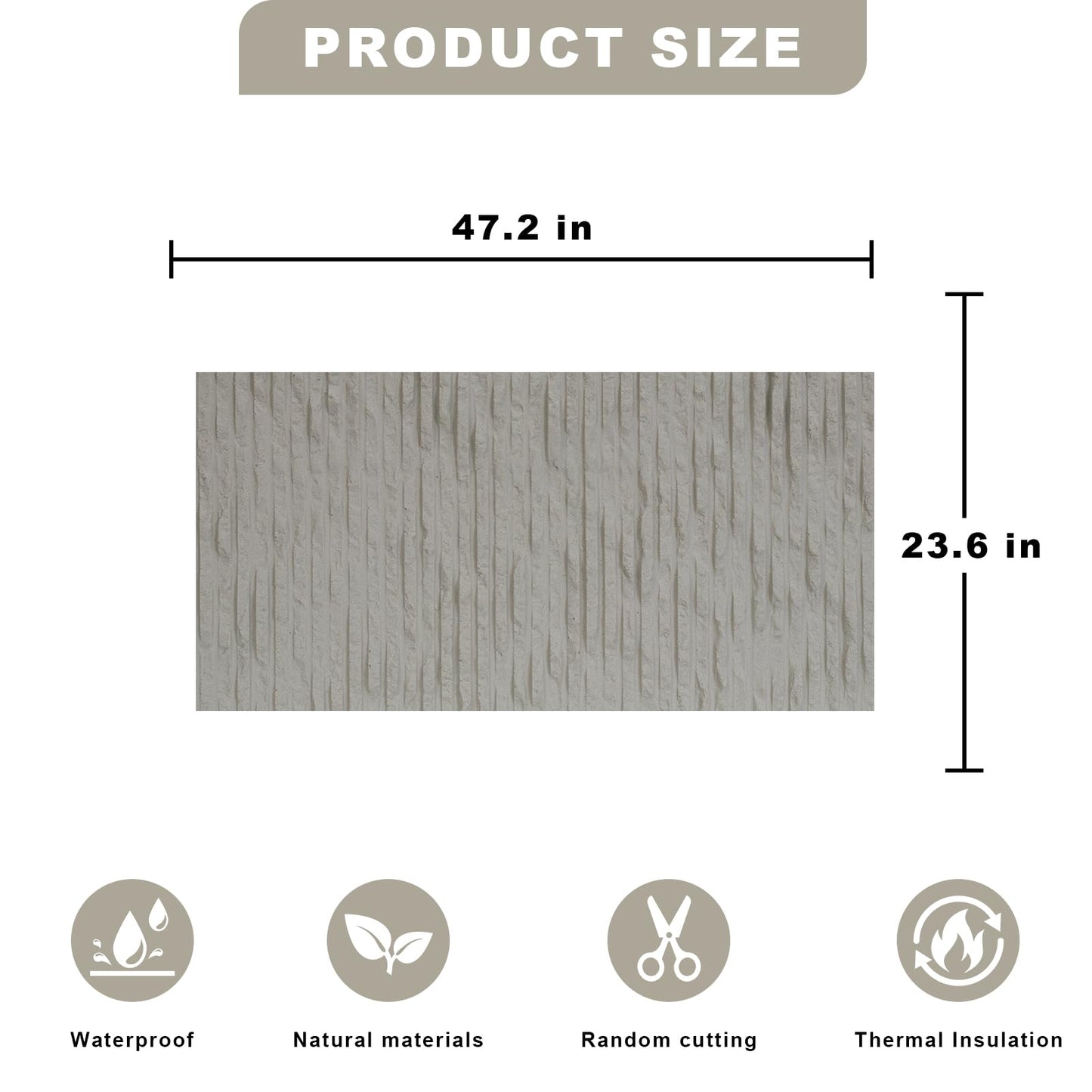 3D Wall Panels - 4PCS 47.2"x23.6" Faux Stone Wall Covering - MCM Modified Clay Material for Home Art, Accent Brick, Modern Exterior/Interior Decoration, Covering 31 sq.ft Texture White
