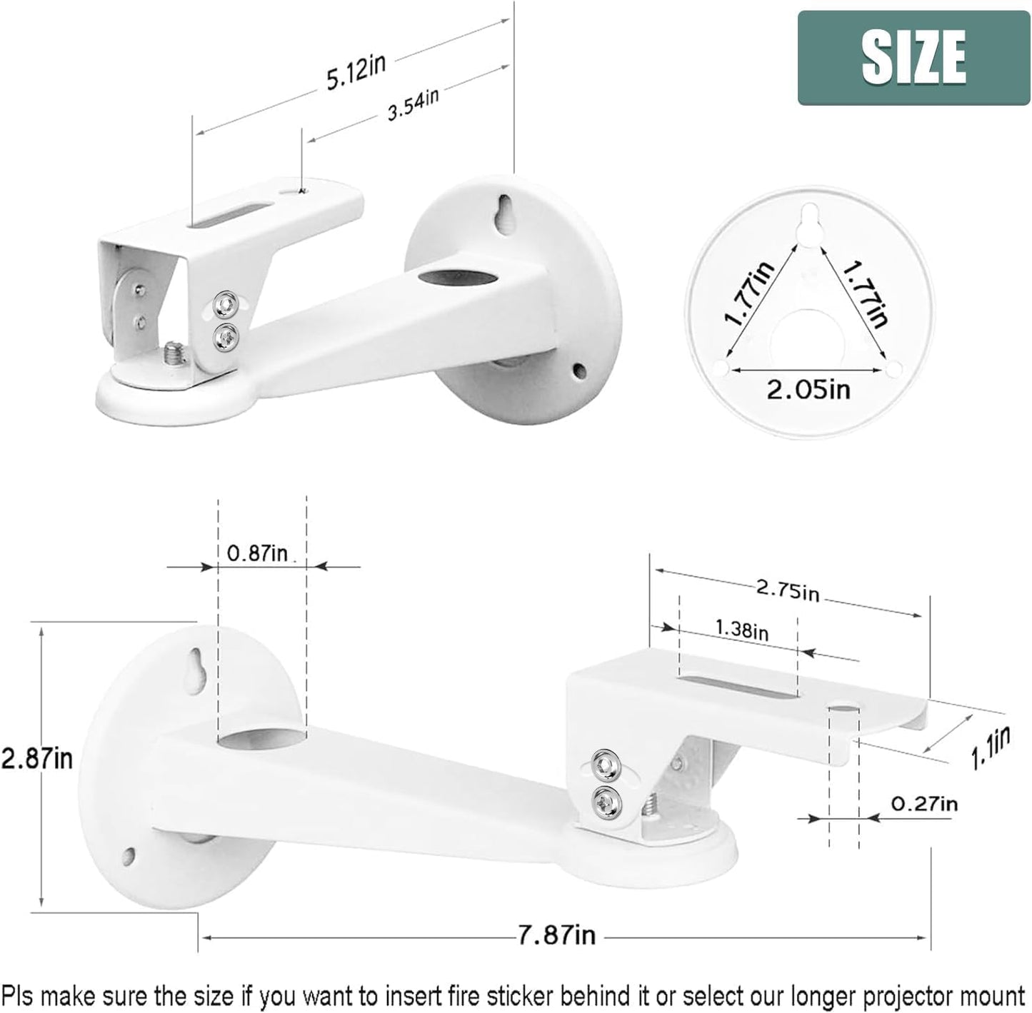 2-Be-Best 360 11 lbs 7.8 inch Mini Projector Wall Mount Adjustable Rotation Projecter Wall Mount Holder