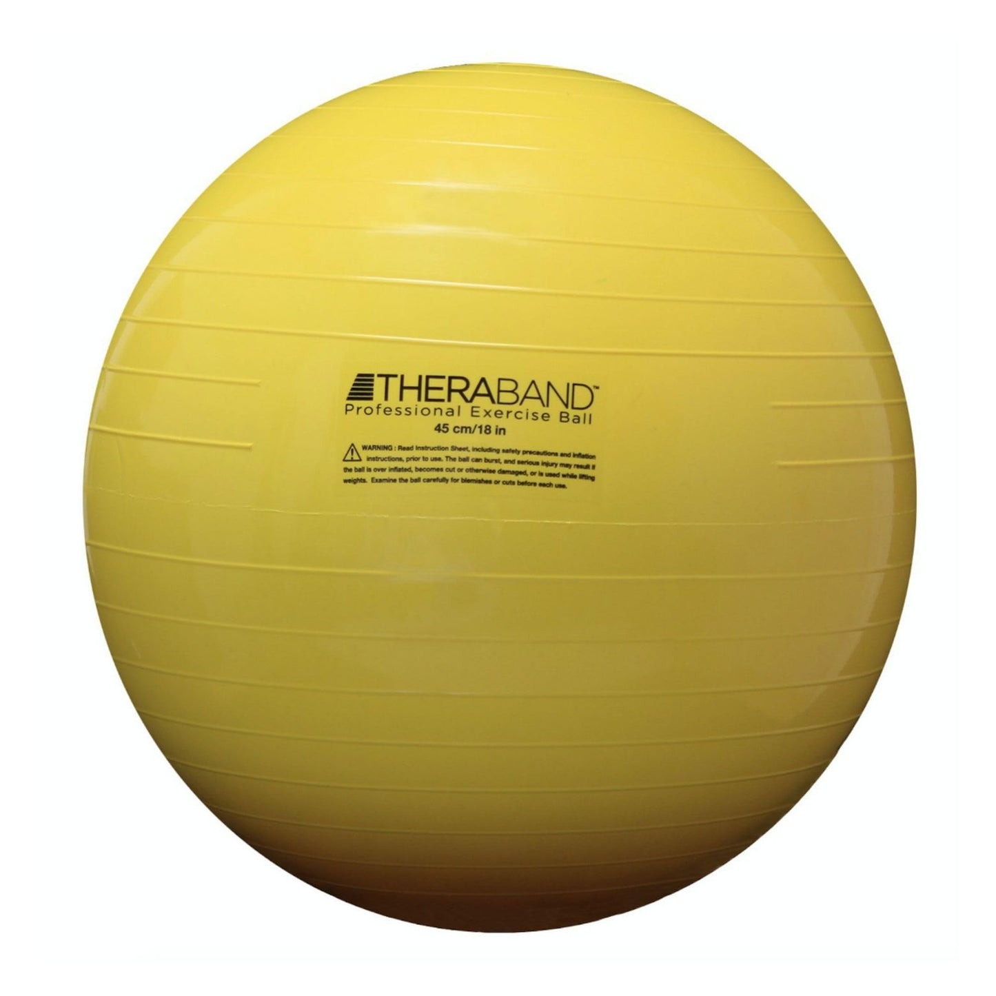 THERABAND Standard Exercise Ball, 18" Yellow Stability Trainer for 4'7"–5' Users, Yoga & Pilates Ball, Balance & Core Trainer, For Athletes Fitness at Gym & Home