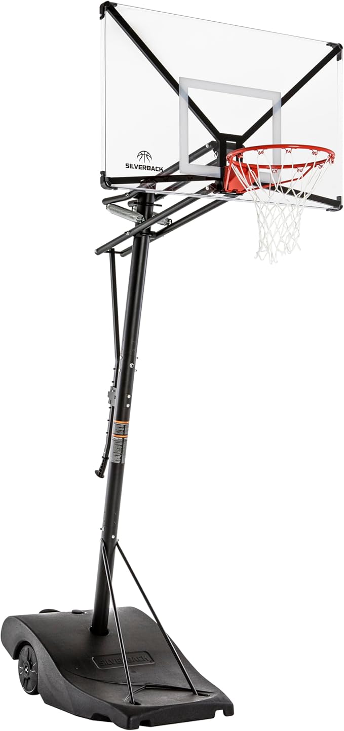 Silverback NXT Portable Adjustable 10ft Outdoor Basketball Hoop - 50" and 54" Basketball Goal Backboard Available - Assembles in 90 Minutes