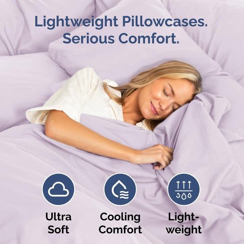 King Pillow Cases by [Brand Name] - Ultra Soft Hotel Quality Pillowcase Covers | Wrinkle-Free & Fade Resistant - Light Lavender - Set of 2