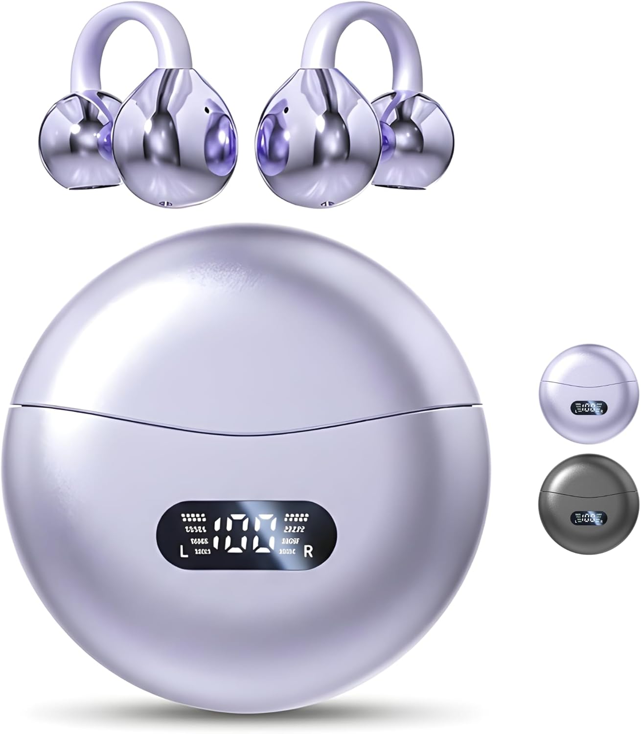 M79 5.4, 60H HC Clip On Earbuds, Open Ear Earbuds Wireless Bluetooth Lightweight Ear Clip Headphones with Mic