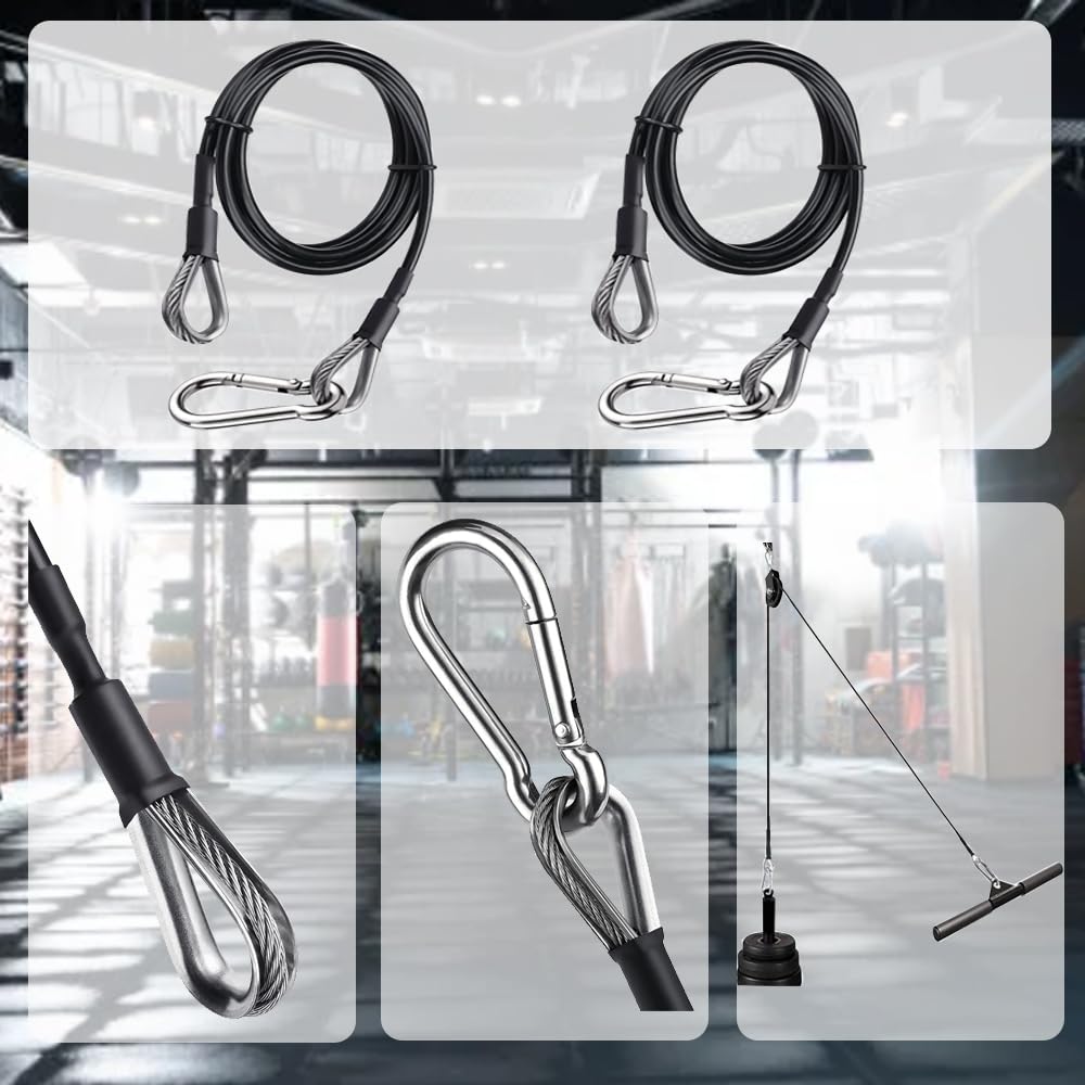 LOOEEL 2 Pack 39 Inch Fitness Extension Cable,Fitness Extension Rope Attachments Home Gym Cable Pulley System Fitness Cable for Tricep Pull Down and Leg Exercise Home Gym Machine Accessories