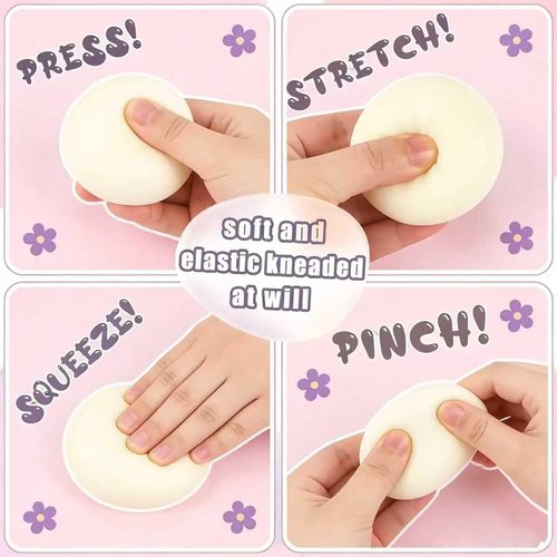 Dumpling Squishy Toy - Soft Squeeze Decompression Stress Relief | Mystery Easter Gift (White)
