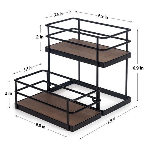 kimilus 4 Bottle Capacity Coffee Syrup Organizer 2 Tier Coffee Syrup Stand Shelf for Coffee Bar Kitchen Small Wine Rack for Bar Family Storage for Syrup Wine Dressing