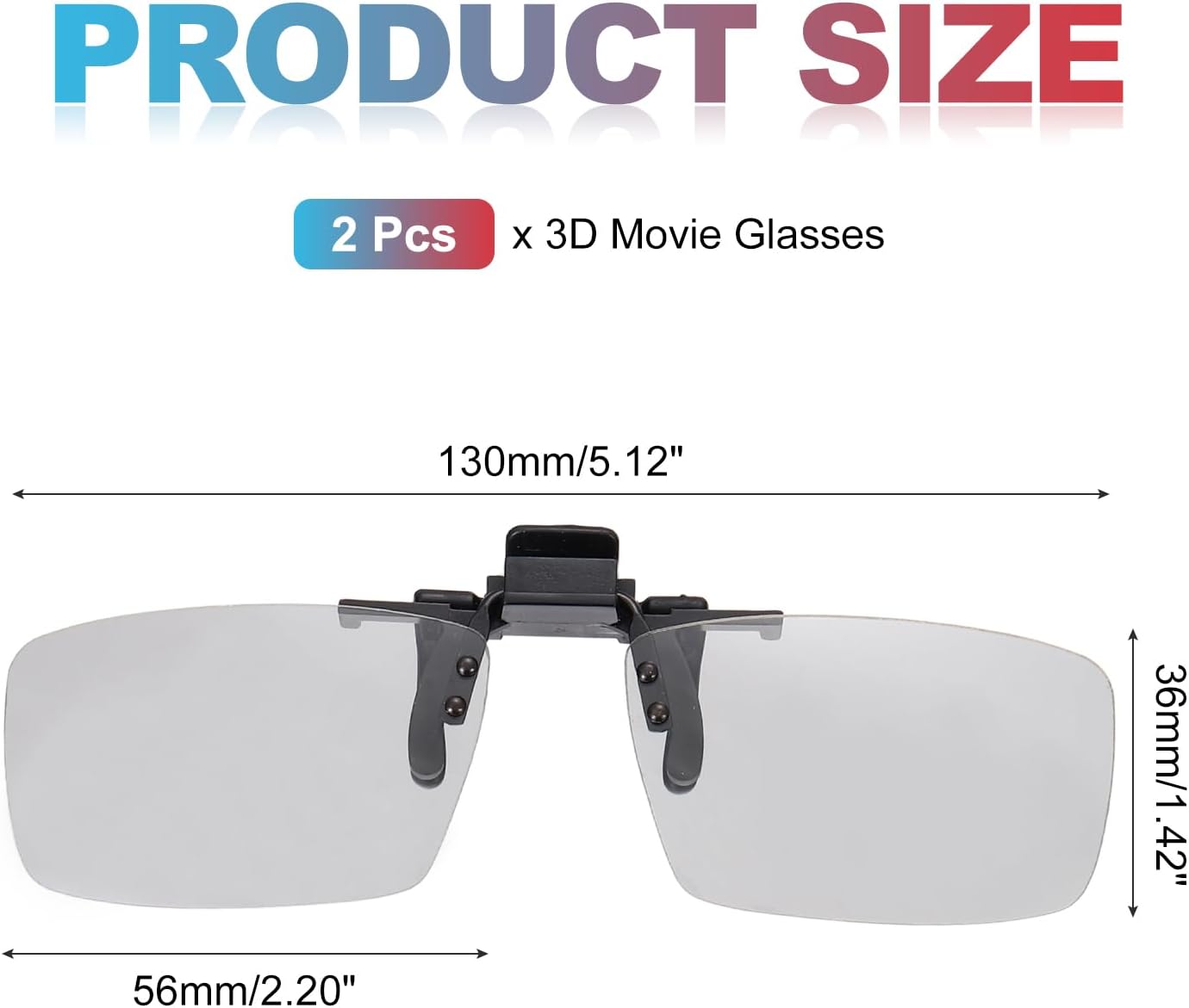 3D 3D MECCANIXITY Polarized Clip-on Glasses, Passive Circular Viewing Glasses Frame for Anaglyph Movies Theater Games
