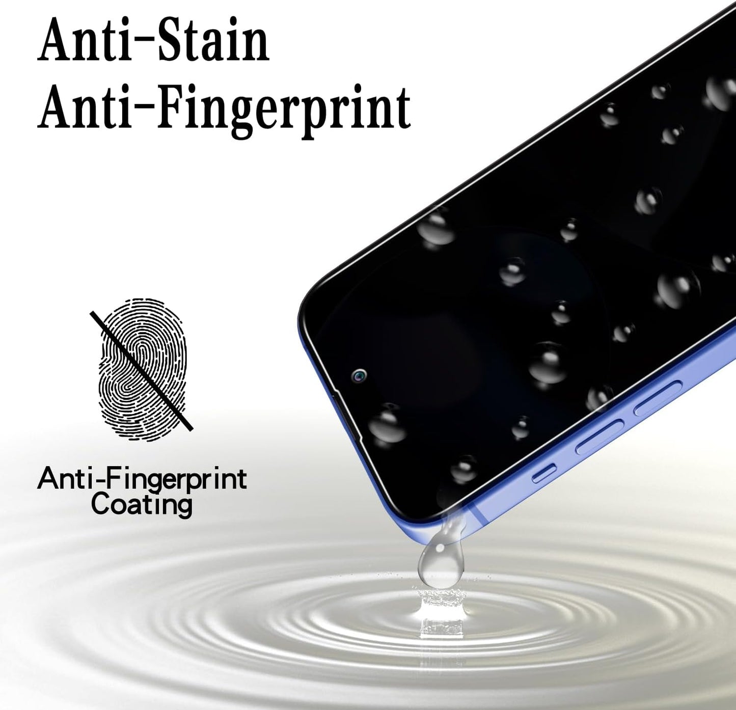 [2-Pack 16 MAYtobe Privacy Screen Protector Designed for iPhone Tempered Glass, Anti Spy, No Bubbles, Anti Scratch