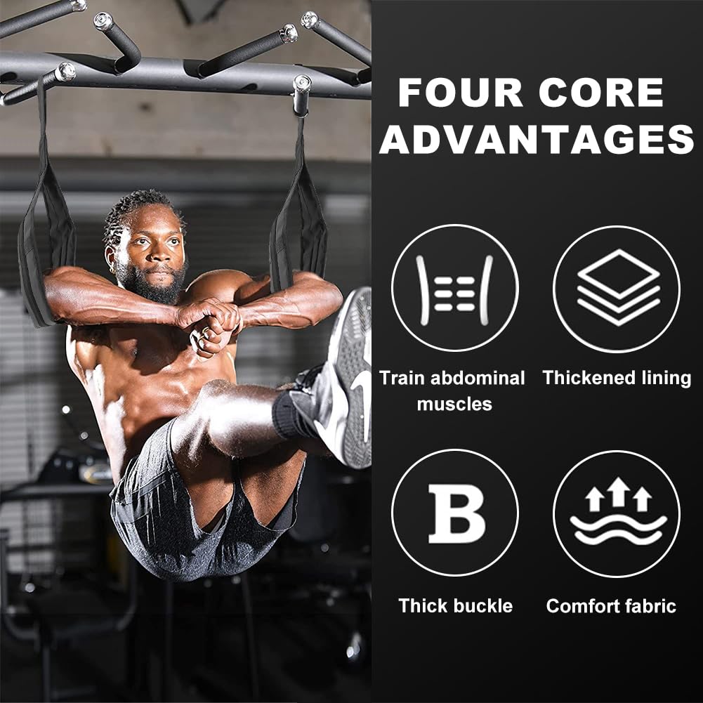 Hanging Ab Straps for Pull Up Bar, Abdominal Muscle Building Padded Arm Support Slings, Ab Sling Straps for Training Knee and Leg Raises, Ab Workout Equipment