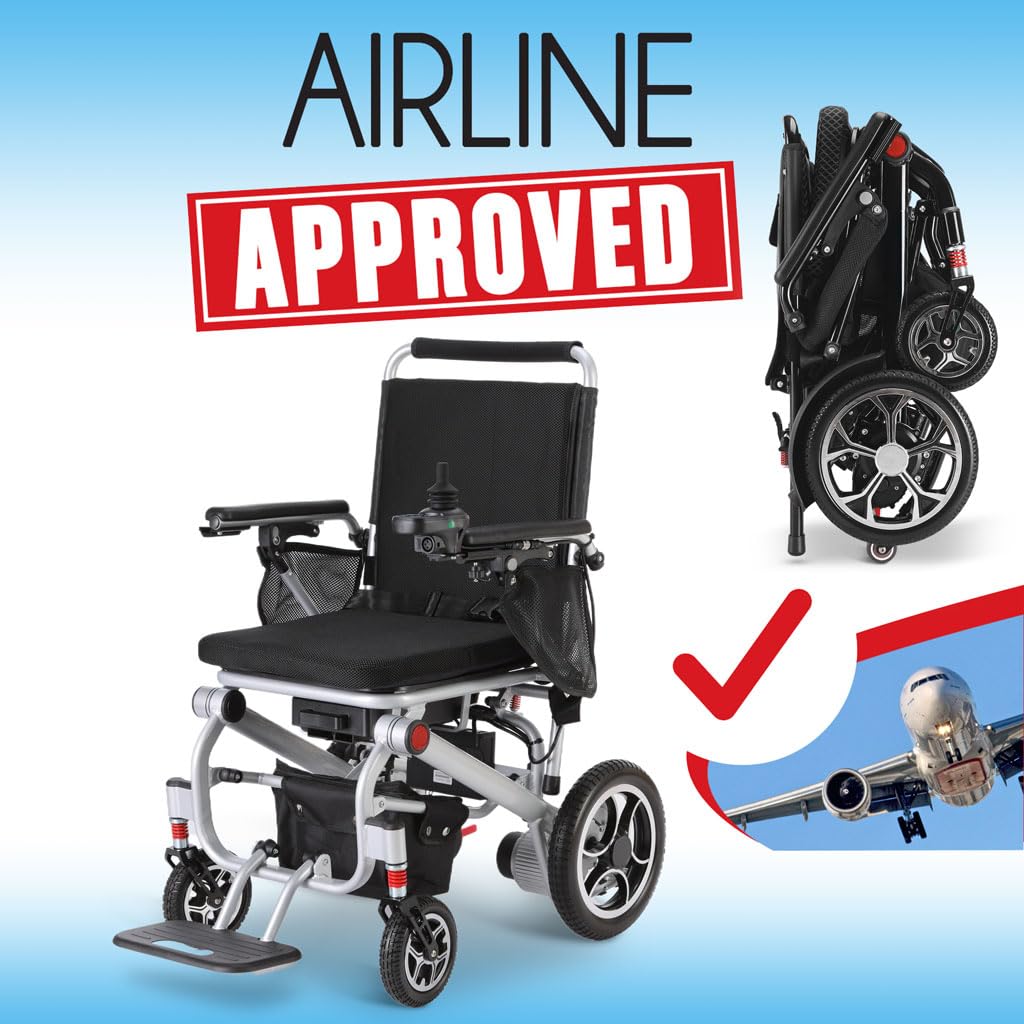 Rubicon DX07 All Terrain Foldable Electric Wheelchairs for Adults - Powerful 500W Motor - 12 mi Cruise Range - Detachable Airline Friendly Battery Supports up to 265 lbs (Model14)