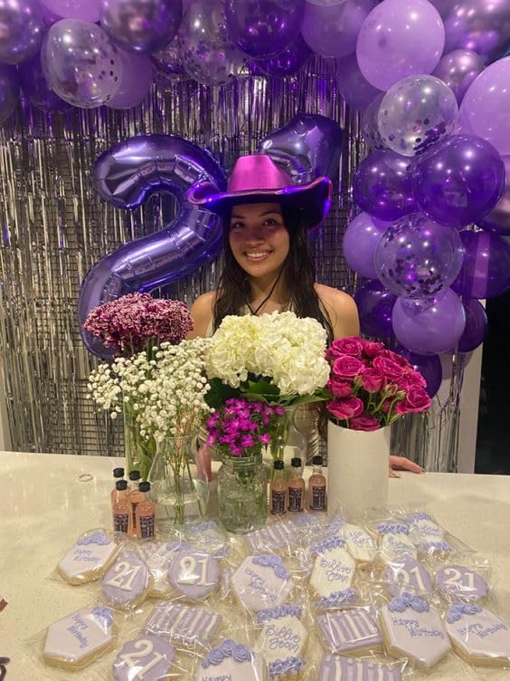 Purple Number 21 Balloon - 40 Inch Birthday Decoration for 21st Party Supplies