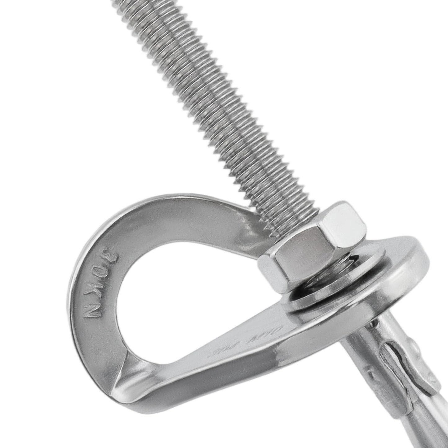HEVSTIL 4-Pack Bolt Hanger for Climbing – 30kN Stainless Steel Rock Anchor Hanger for 10mm (3/8") Bolts for Rock Climbing, Mountaineering