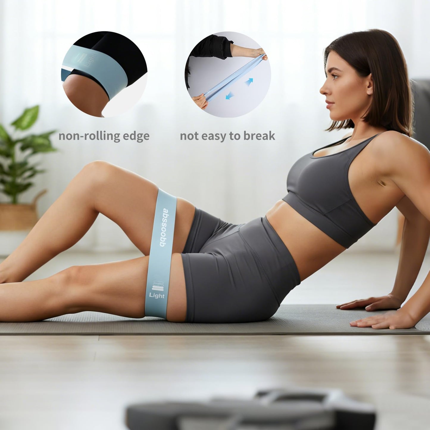 Silicone Resistance Loop Bands - Latex-Free No-Slip Glute Booty Bands - 4-Pack for Physical Therapy, Post-Op, Yoga, Pilates, Workout & Stretching