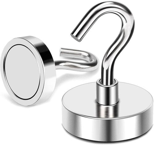 MIKEDE Magnetic Hooks - 85 Lbs Heavy Duty Earth Magnets for Hanging | 10 Pcs Strong Metal Hangers