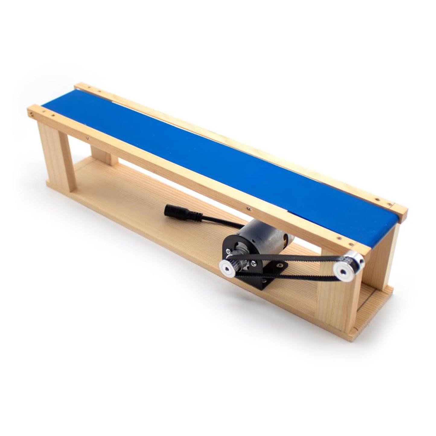 HMWOKPOT 5X70cm DIY Mini Desktop Conveyor Belt, AC 100-240V Elevator Model Friction Teaching Science Experiment Device 0-6000RPM