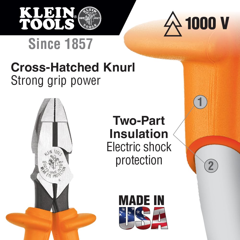 Klein Tools 33529 Premium Insulated Tool Kit, 1000-Volt Rated, Includes: 3 Pliers, 3 Screwdrivers, Cable Cutters and Wire Stripper/Cutter