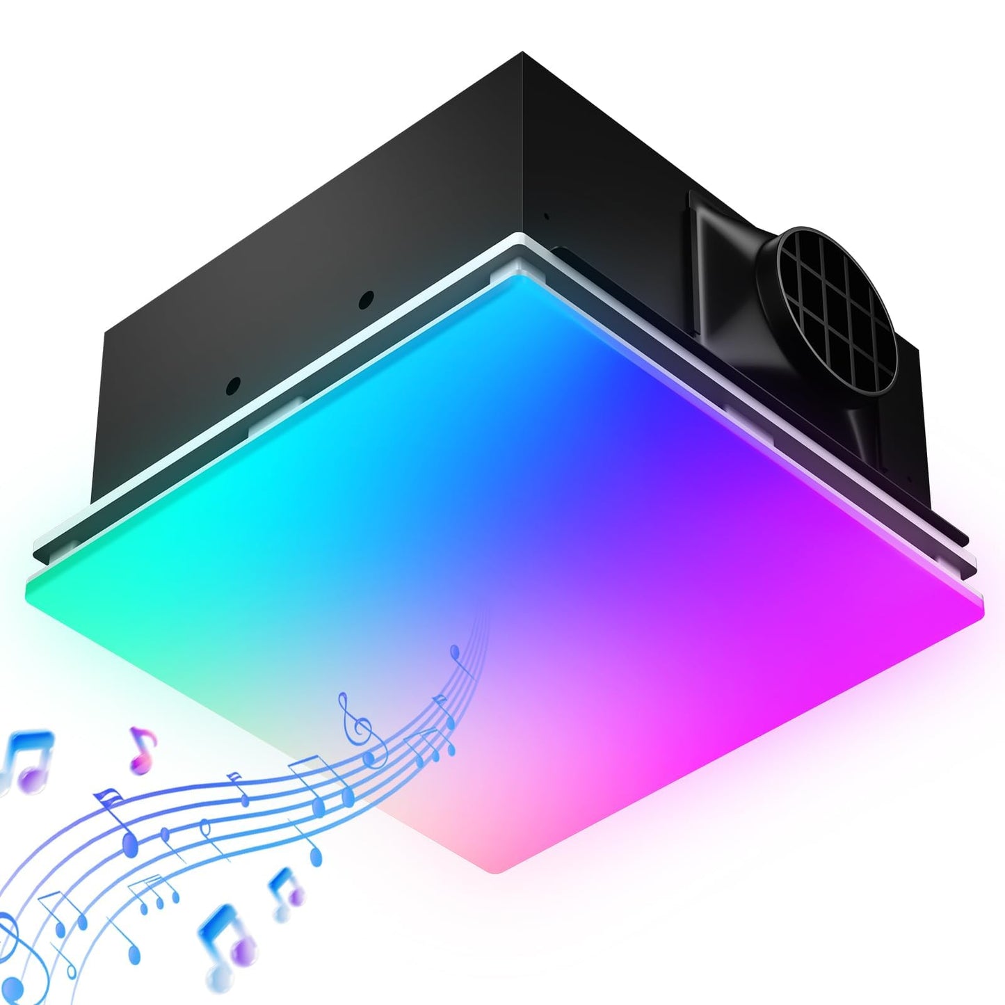 BSEED Wifi Smart Bathroom Exhaust Fan with Light, Bluetooth Speaker & Humidity Sensor, 230 CFM 1.5 Sone, 7 RGB Modes & 3CCT Adjustable Light & Nightlight, Music Sync, App/Remote Control, Easy Install