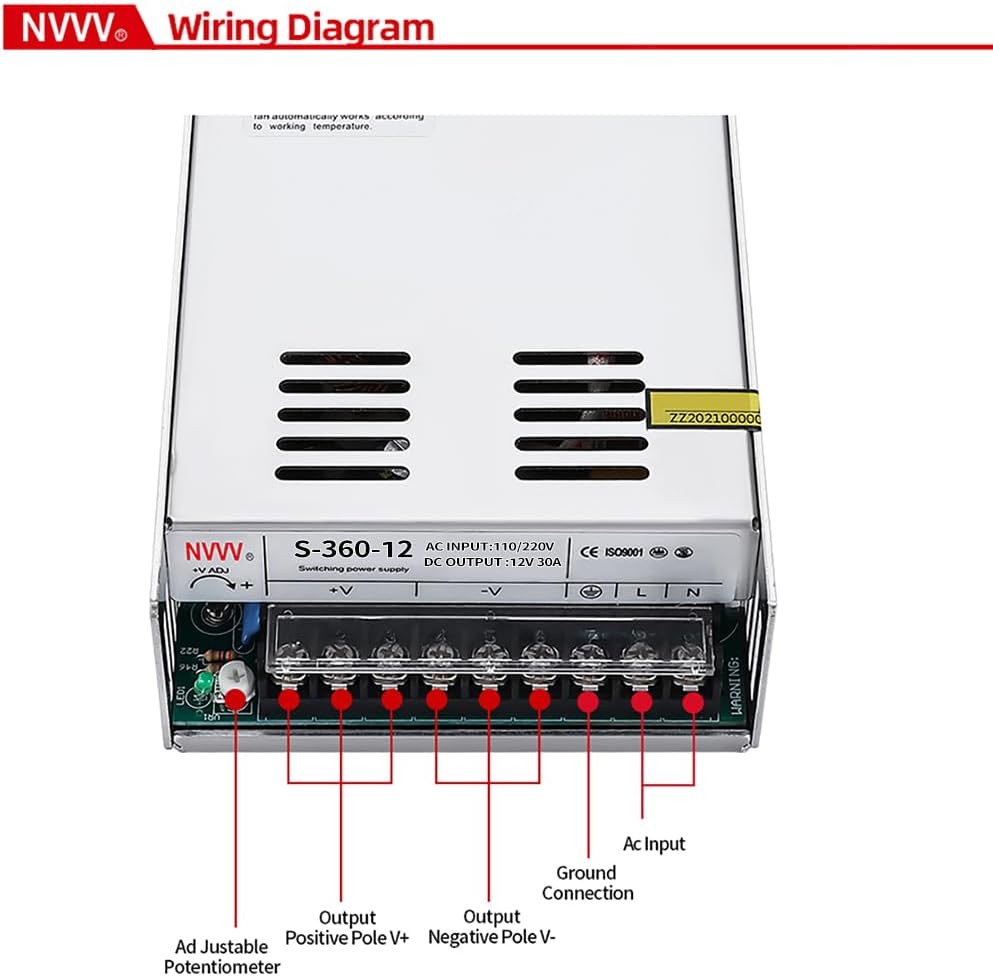 12V 30A 360W 110V/220V 12V DC Power Supply Universal Regulated Switching Converter AC to DC Transformer - for LED Strip