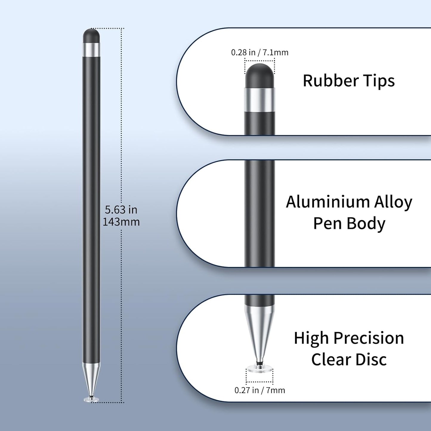 GCHMDE 6 2-in-1 Stylus Pen for Touchscreen, PCS Stylus High Precision and Sensitivity, Suitable