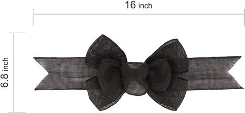 Meseey Black Wired Ribbon - Handmade Burlap Bows for Wreaths & Gift Wrapping | 2 Pcs Set