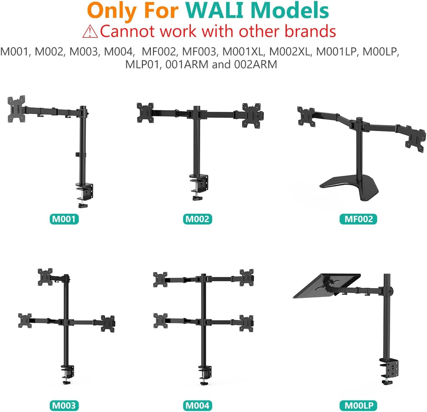 WALI 75 75 mm 100 100 mm 1 Pack, Mounting Plate by to by Only for Monitor Mounting System, Black