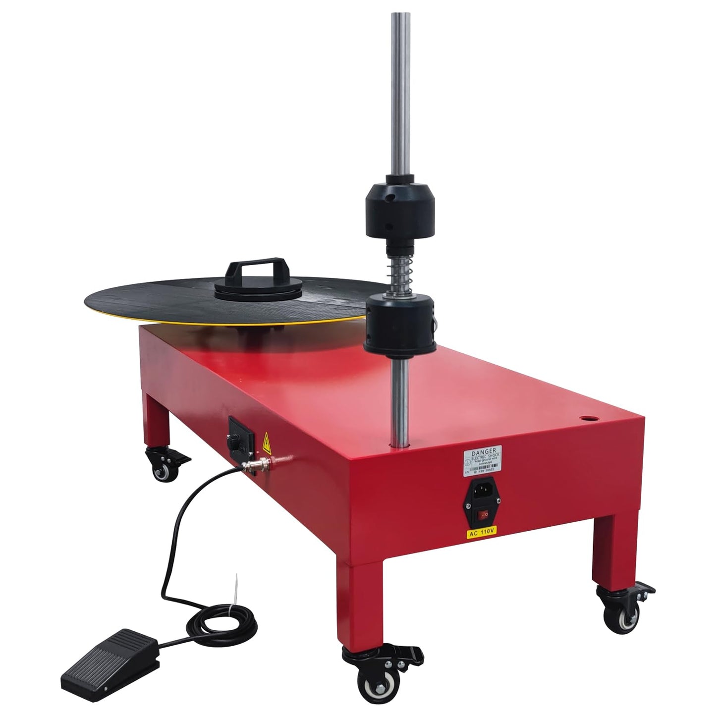 HayWHNKN Electric Stretch Film Wrapping Machine 23.6INCH Turntable Diameter Single Shaft Electric Film Wrapping Machine for Pallet Packing Semi-Automatic Wrapper Machine110V