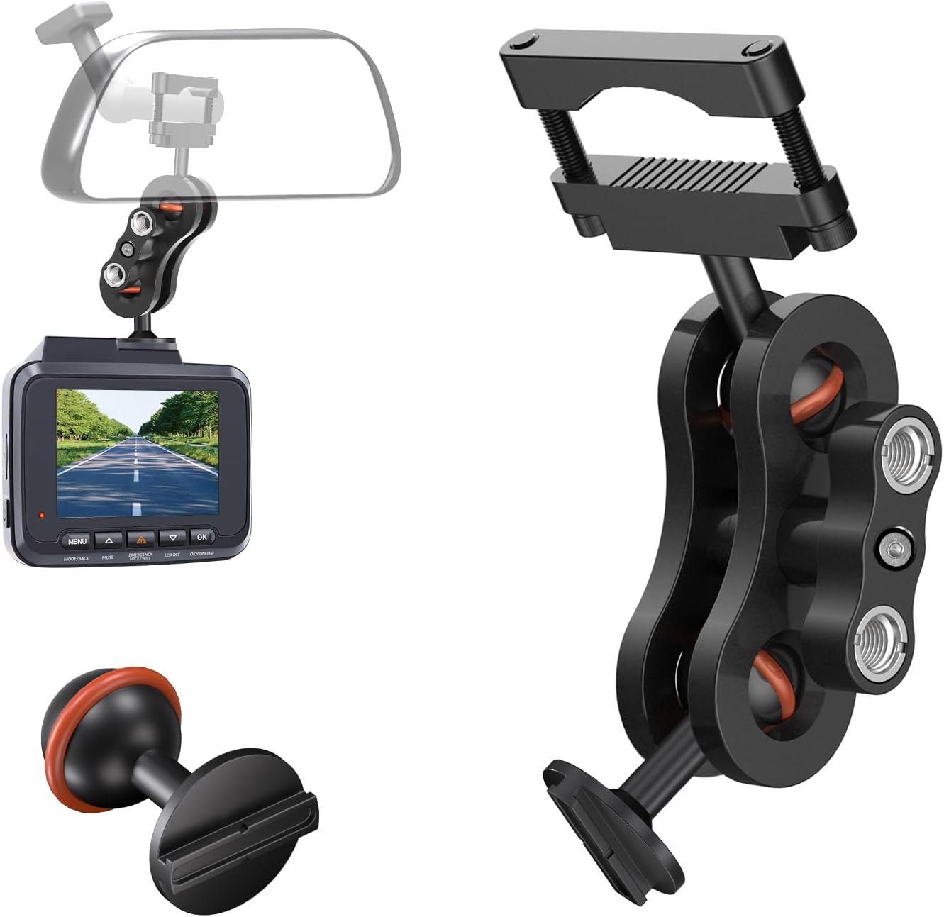 RNVEASS R2-4K, R2-4K R2-4K Dash Cam Mount, Aluminum Rearview Mirror Bracket Installation Kit, for Rove PRO and Dual Car