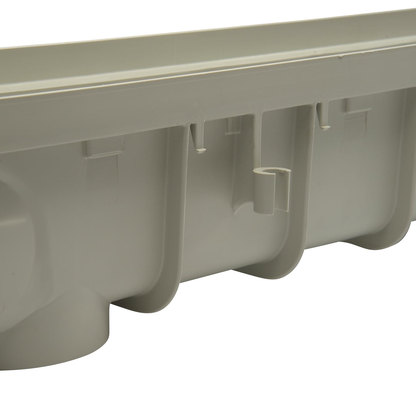 NDS 5” Pro Series Deep Profile Channel Drain Kit With HDPE Plastic Grates and End Caps, Trench & Channel Drainage For Driveway, Patio, Pool Deck, Courtyard, 5.5” x 39.4”, Gray