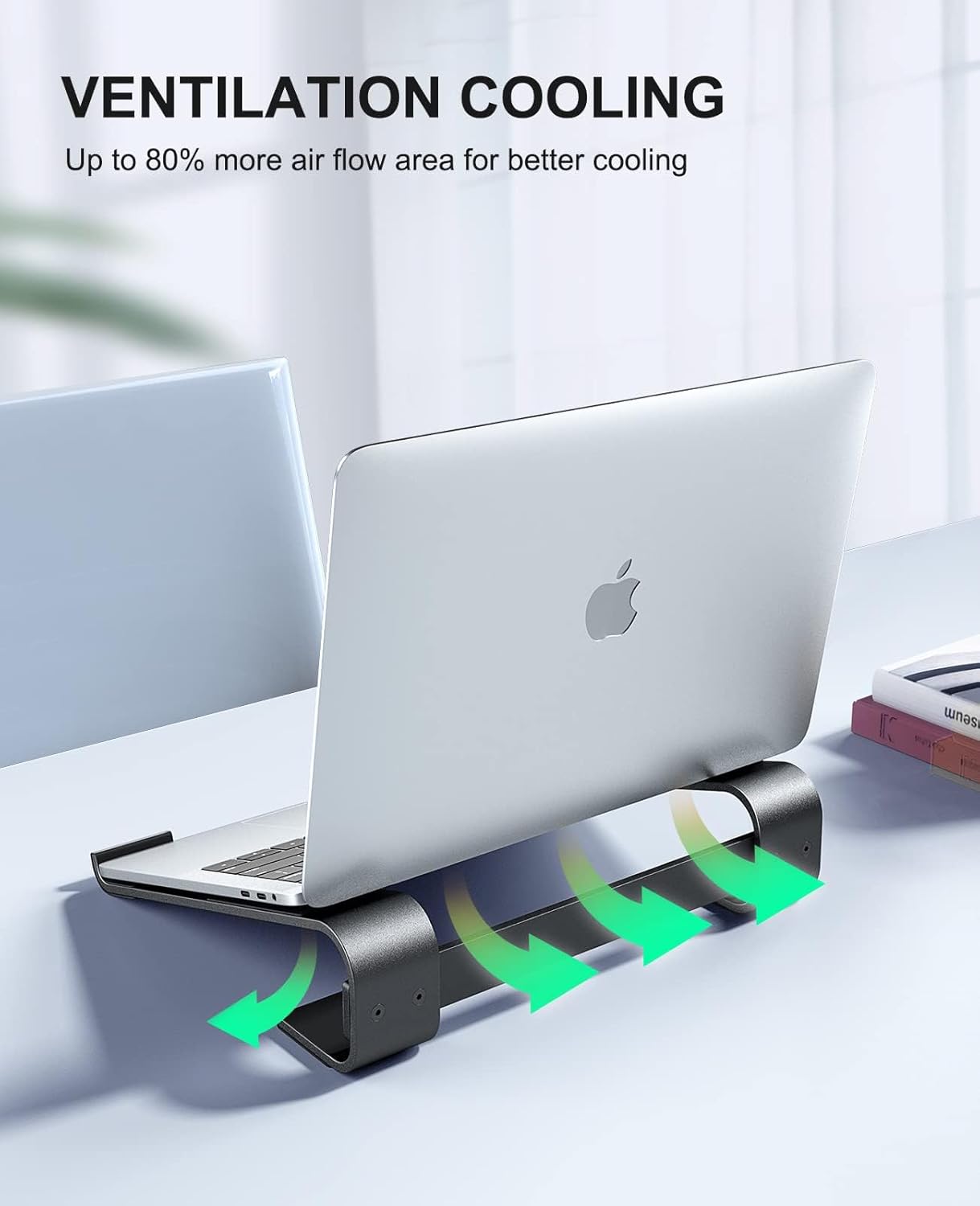 Soqool 12-17'' Laptop Stand for Desk, Ergonomic Detachable Laptop Riser, Aluminum MacBook Stand, Compatible with All