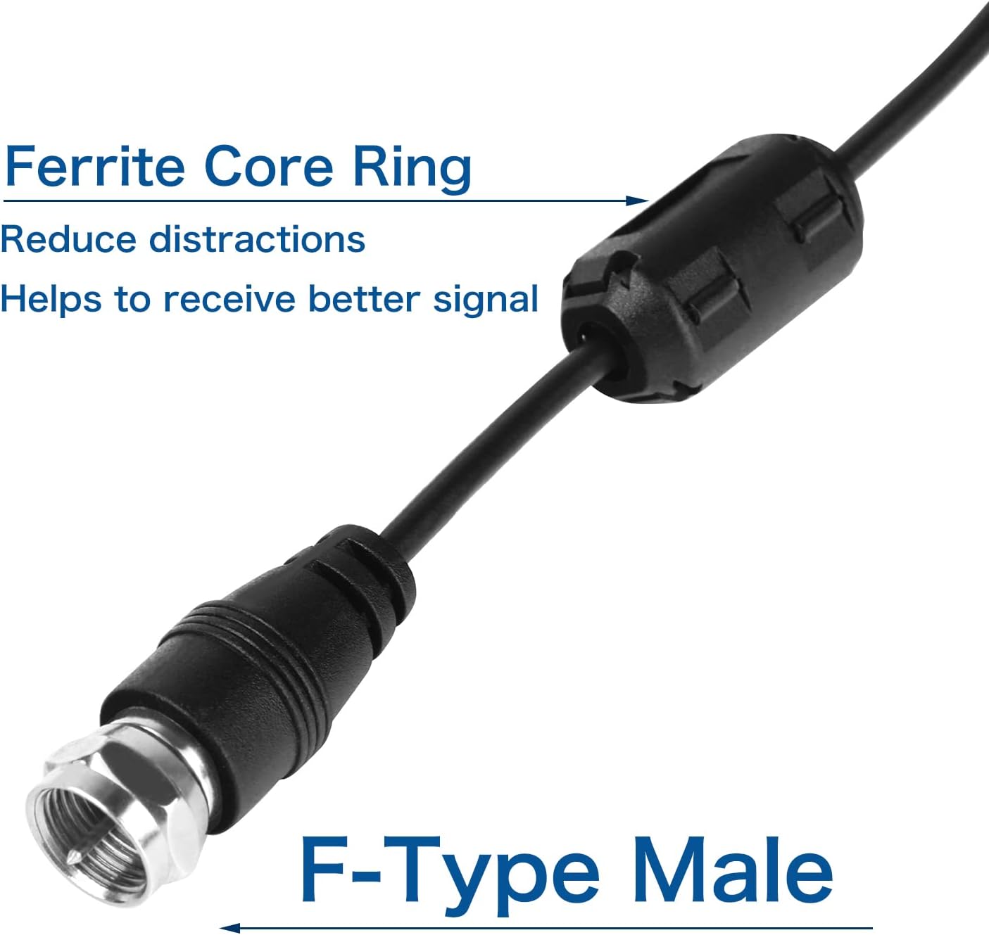 CHHLIUT 75 16ft Universal FM Radio Dipole Antenna Screw F Male Plug for Home AV Audio Stereo Receiver Indoor Ohm