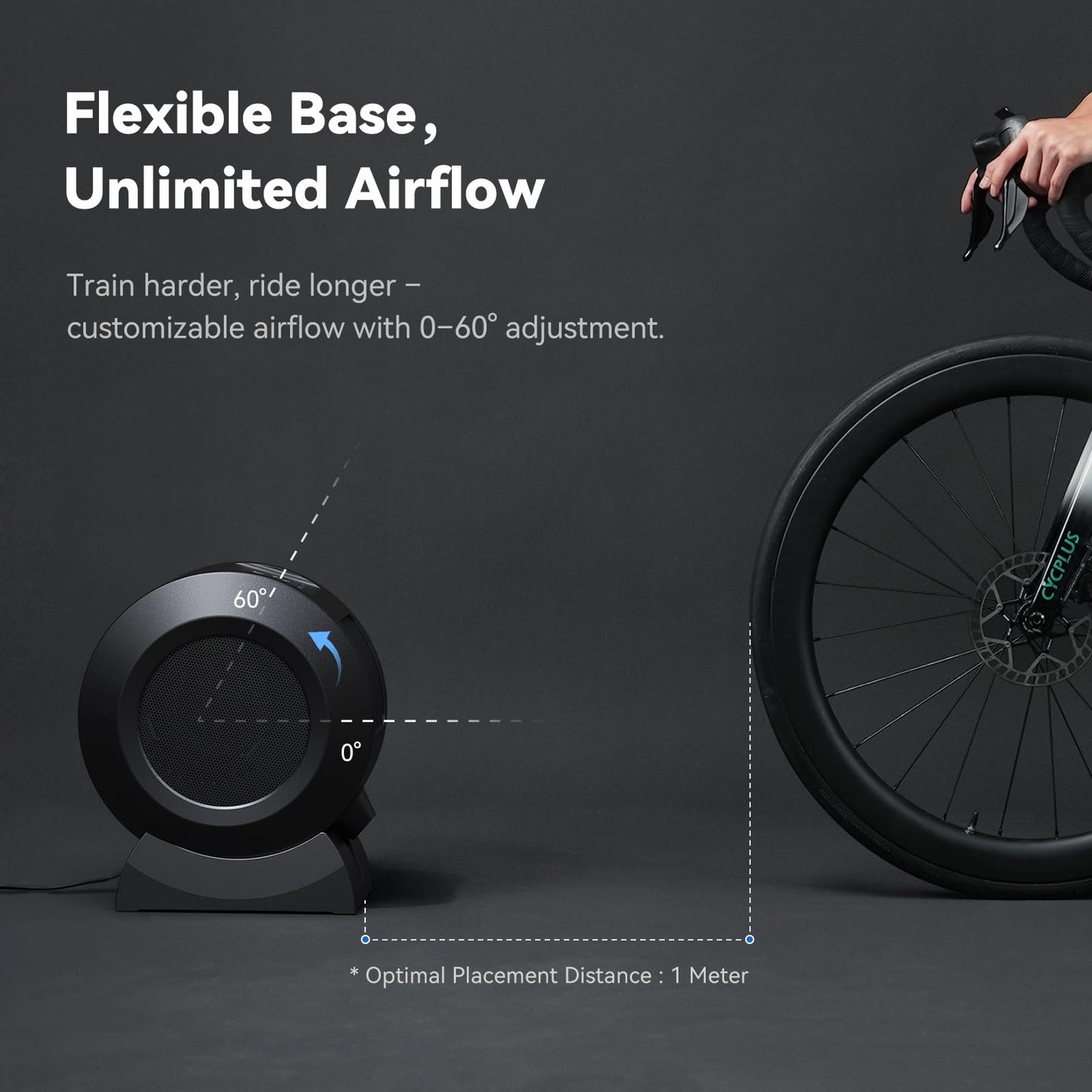 CYCPLUS Smart Indoor Cycling Fan, BLDC Motor Drive, 5 Speed Modes with Remote and APP Control, Low-Noise ANT+ Fan for indoor Bike Trainers, Stationary/Spin Bikes, Cross Training(Groud Base)