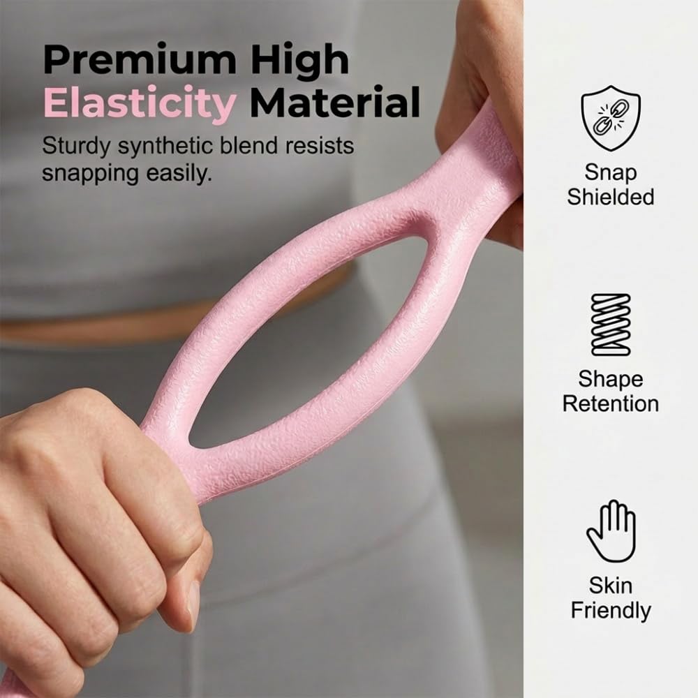 Figure 8 Resistance Band with Handles, 2026 New Resistance Bands for Women & Men, Workout Bands with Non-Slip Handles for Toning, Posture Correction, Home Gym, Yoga (Blue-2PCS)